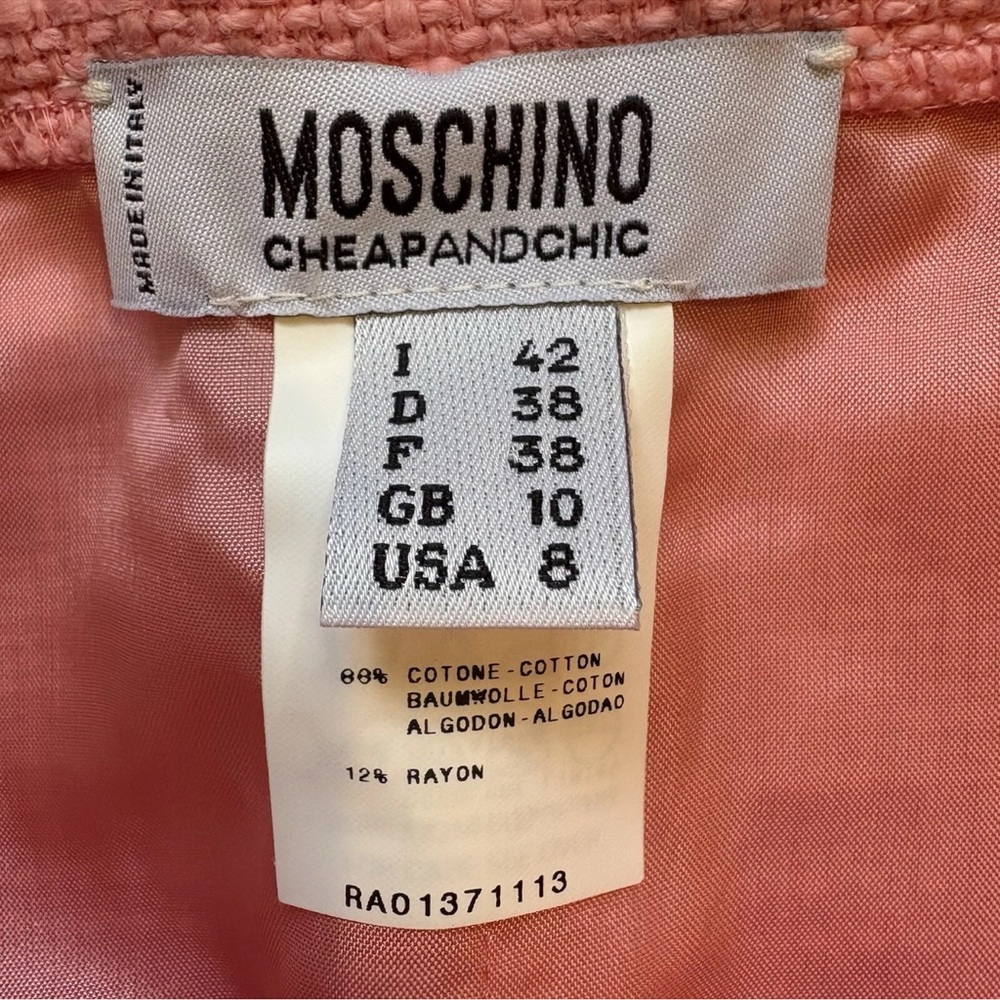 Moschino Cheap And Chick Pencil Skirt Pink Office Siren Elle Woods Sz 8 Barbie - Picture 5 of 7